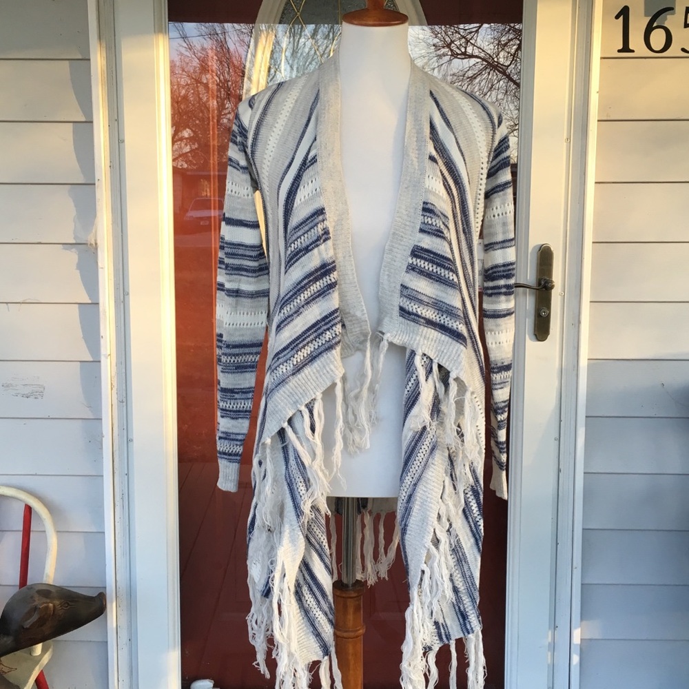 Blue and White Cardigan NWT size 8